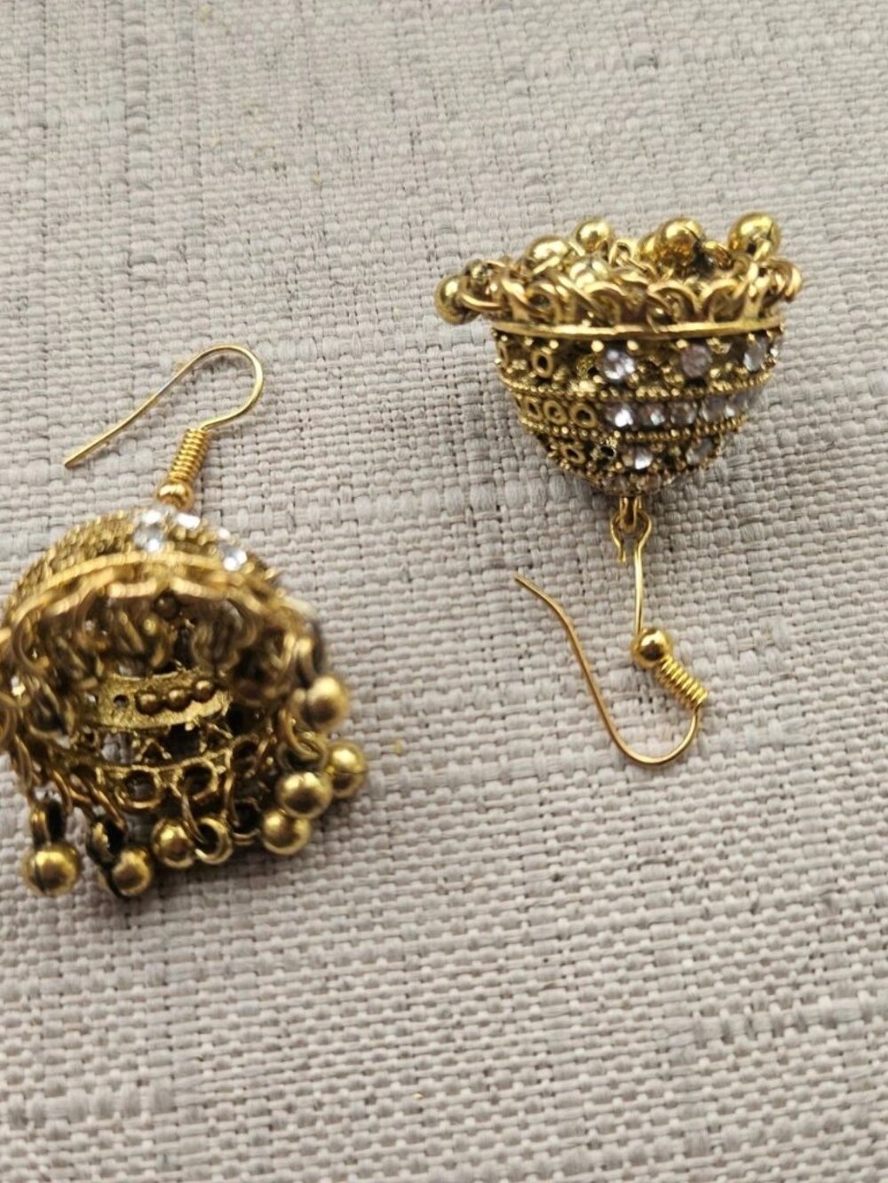 Women Earrings Gold Tone Fashion Jewelry Chandelier Jhumka Earrrings New defect - Picture 9 of 12
